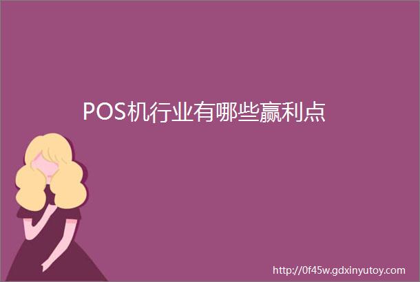 POS机行业有哪些赢利点